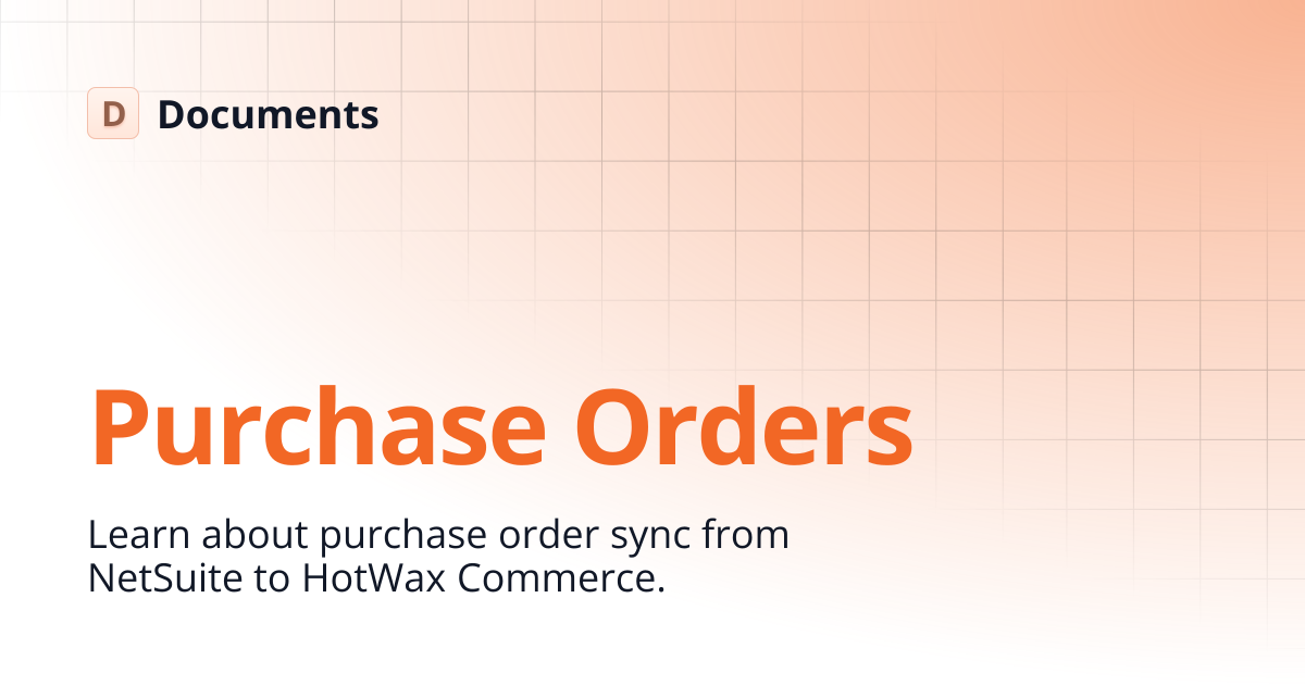 Purchase Orders | Learn NetSuite | Documents